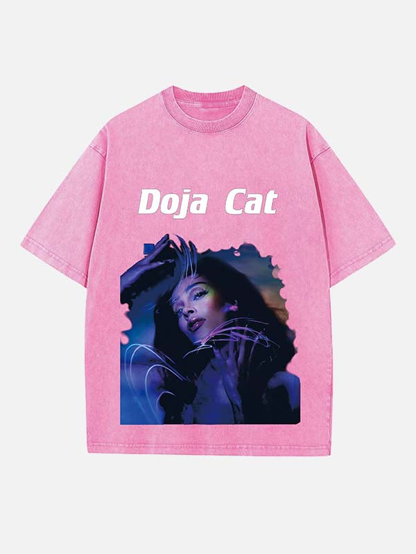 Doja Cat Print Round Neck T-shirt