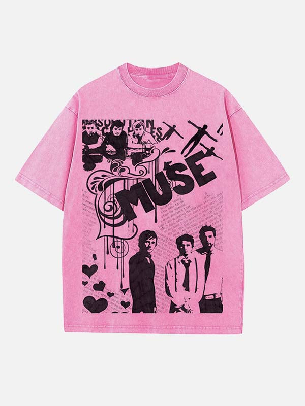 Muse Print Round Neck T-shirt