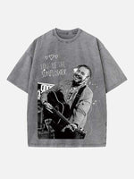 Post Malone Print Round Neck T-shirt