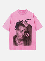 XXXTENTACION Print Round Neck T-shirt