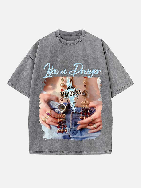 Madonna Print Round Neck T-shirt