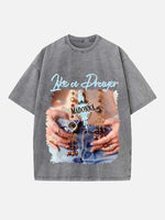Madonna Print Round Neck T-shirt