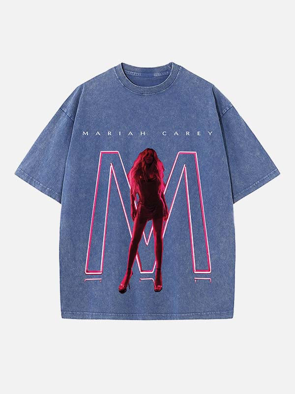 Mariah Carey Print Round Neck T-shirt