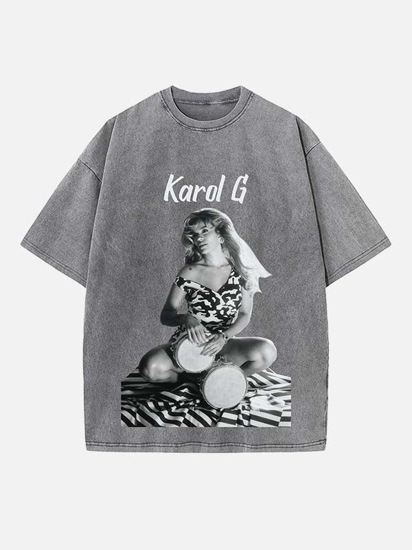 Karol G Print Round Neck T-shirt