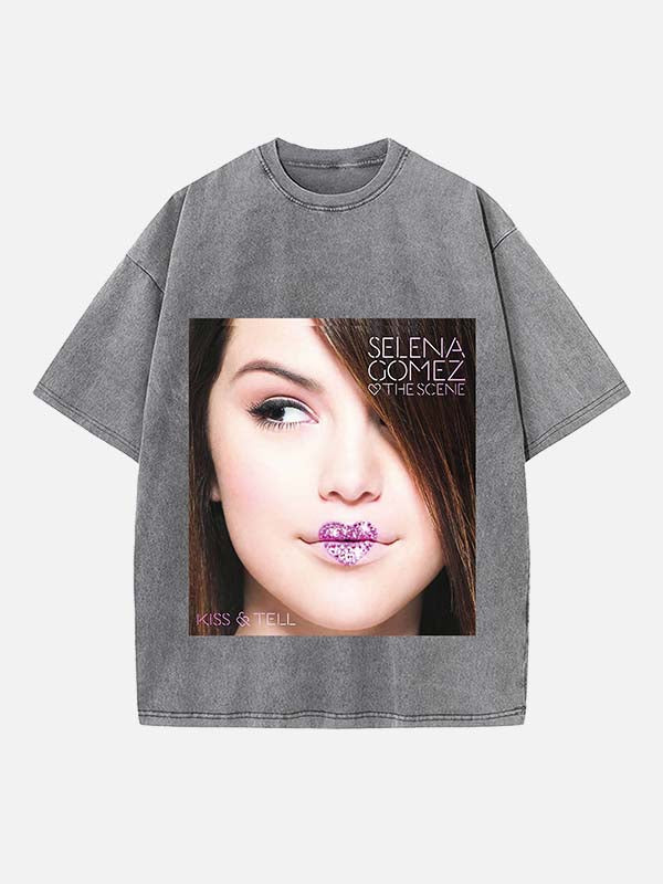 Selena Gomez Print Round Neck T-shirt