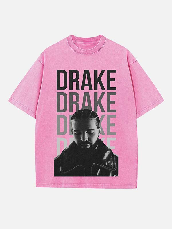 Drake Print Round Neck T-shirt