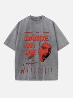 Lady Gaga Print Round Neck T-shirt