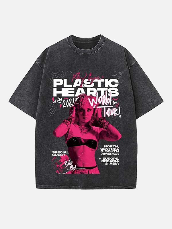 Miley Cyrus Print Round Neck T-shirt