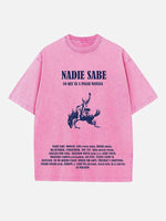 Bad Bunny Print Round Neck T-shirt