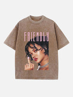 Rihanna Print Round Neck T-shirt