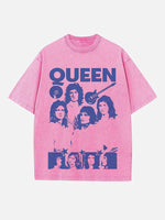 Queen Print Round Neck T-shirt