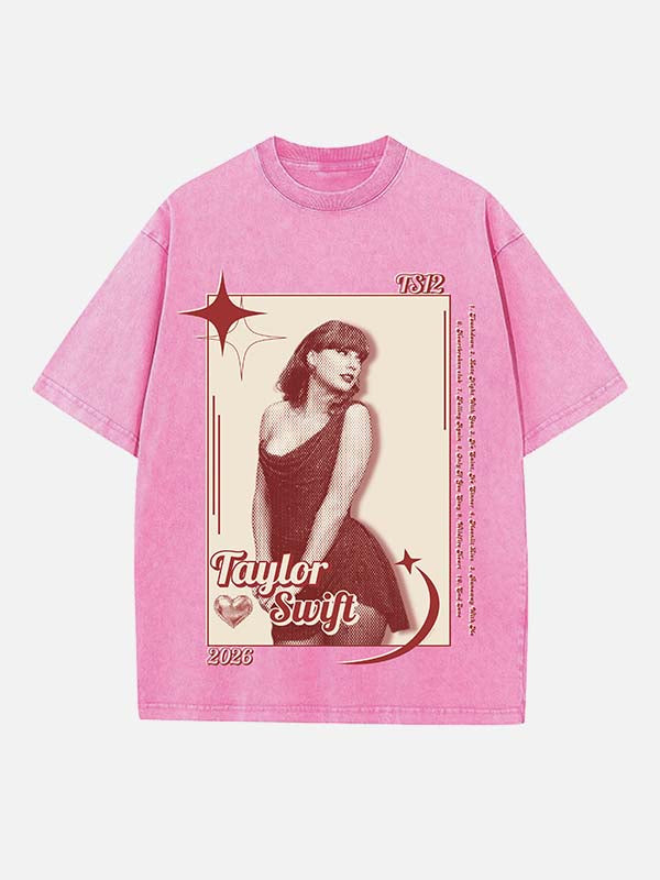 Taylor Swift Print Round Neck T-shirt