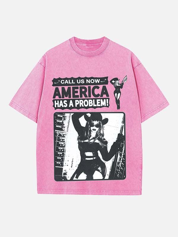 Beyoncé Print Round Neck T-shirt