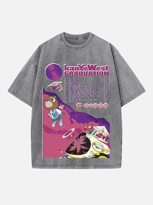 Kanye West Print Round Neck T-shirt