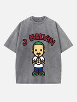 J Balvin Print Round Neck T-shirt