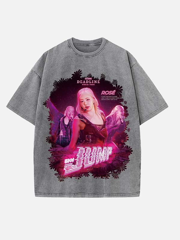BLACKPINK Rosé Print Round Neck T-shirt