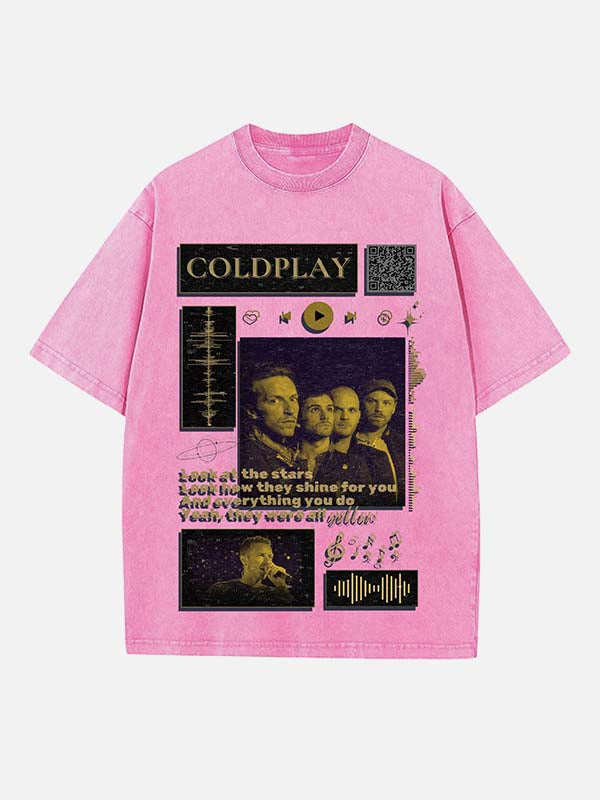 Coldplay Print Round Neck T-shirt