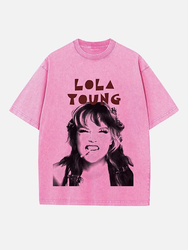 Lola Young Print Round Neck T-shirt
