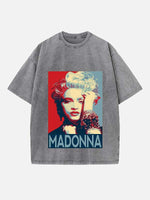 Madonna Print Round Neck T-shirt