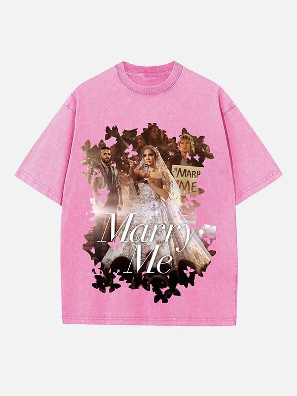 Jennifer Lopez Print Round Neck T-shirt
