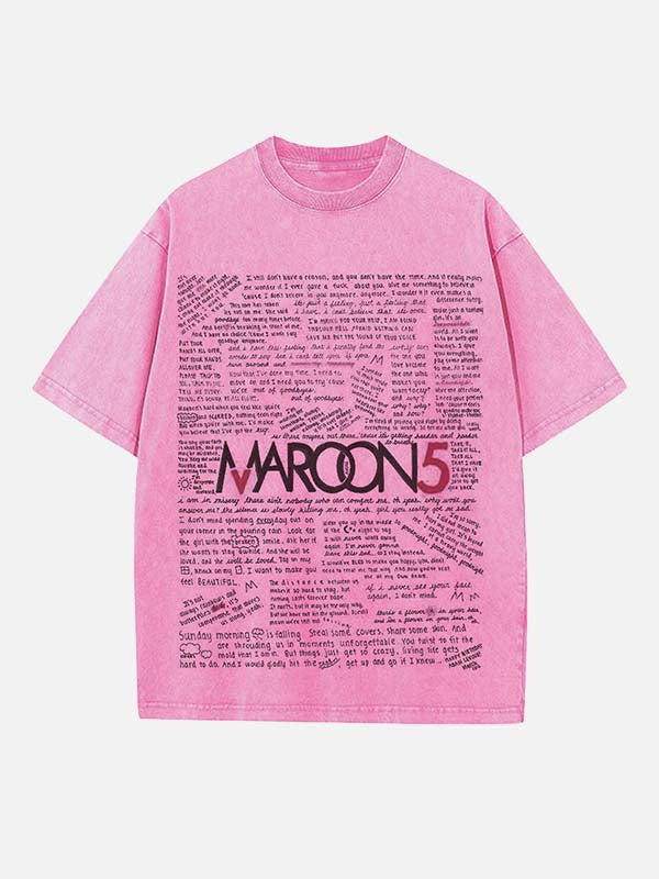 Maroon 5 Print Round Neck T-shirt