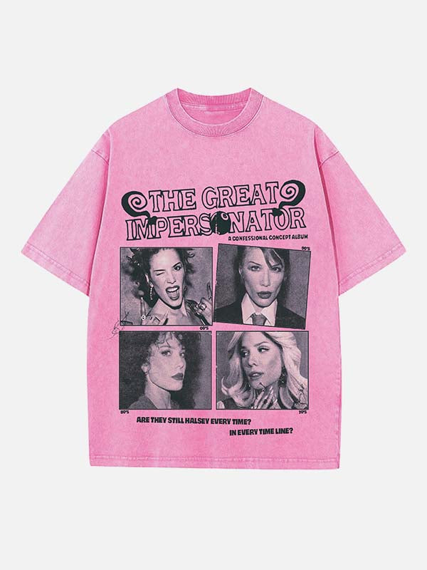 Halsey Print Round Neck T-shirt