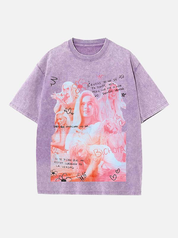 Karol G Print Round Neck T-shirt