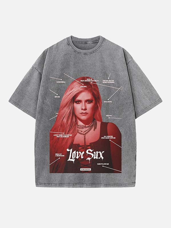 Avril Lavigne Print Round Neck T-shirt