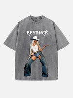 Beyoncé Print Round Neck T-shirt