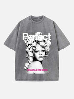 Rihanna Print Round Neck T-shirt