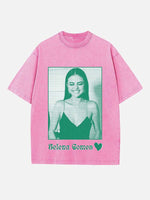 Selena Gomez Print Round Neck T-shirt