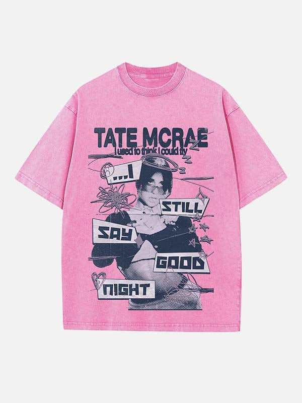 Tate McRae Print Round Neck T-shirt