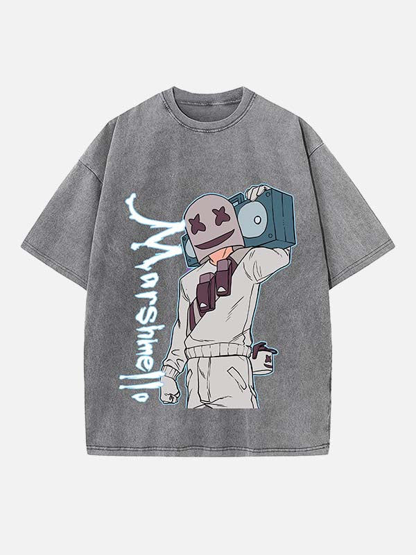 Marshmello Print Round Neck T-shirt