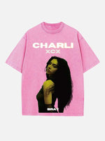 Charli xcx Print Round Neck T-shirt