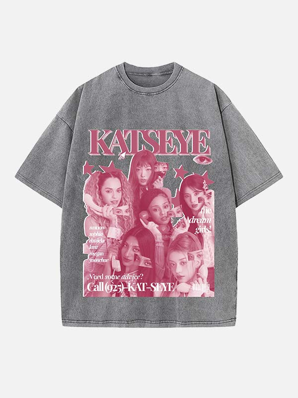 KATSEYE Print Round Neck T-shirt