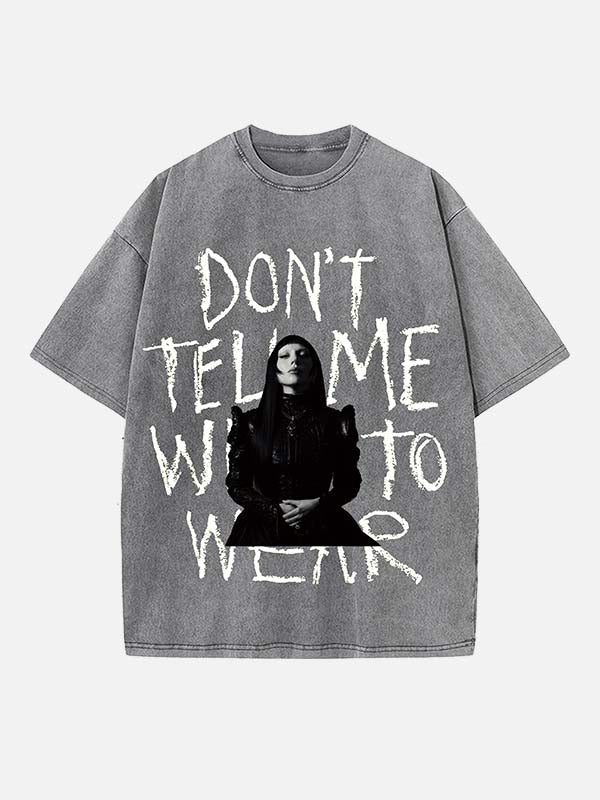 Lady Gaga Print Round Neck T-shirt