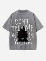 Lady Gaga Print Round Neck T-shirt