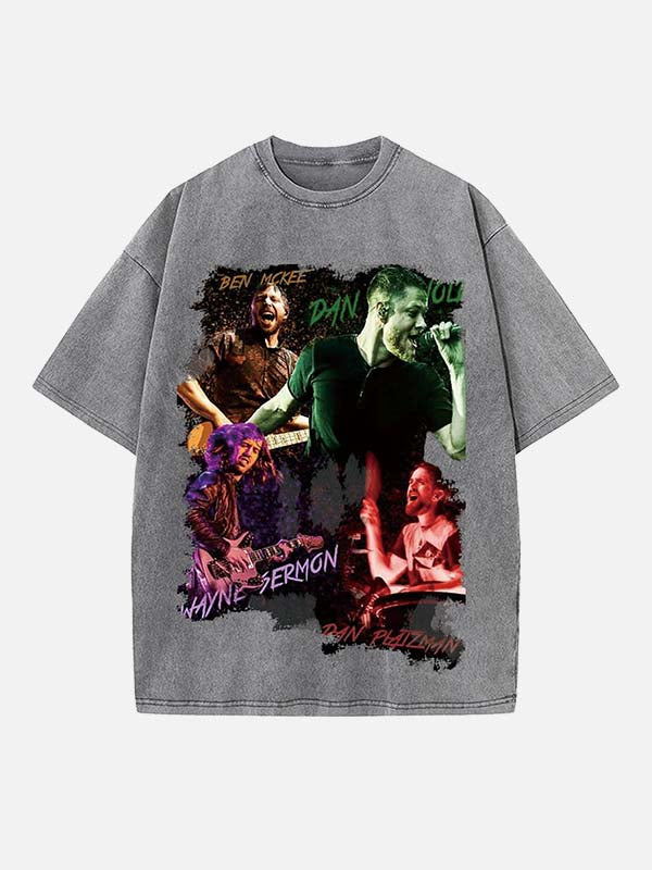 Imagine Dragons Print Round Neck T-shirt