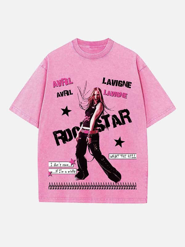Avril Lavigne Print Round Neck T-shirt