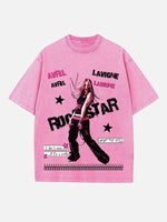 Avril Lavigne Print Round Neck T-shirt
