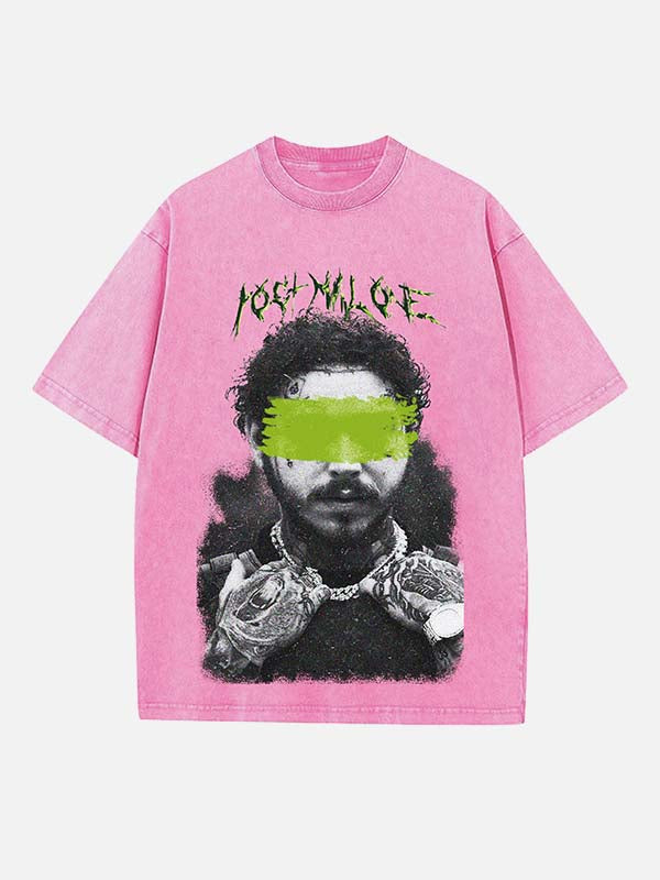Post Malone Print Round Neck T-shirt