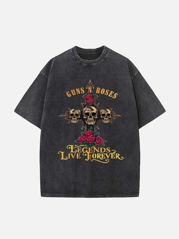 GUNS N' ROSES Print Round Neck T-shirt