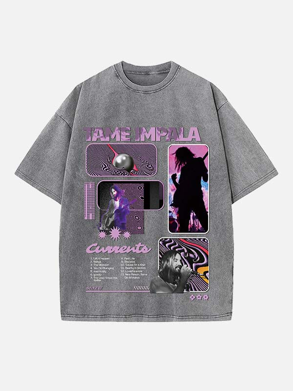 Tame Impala Print Round Neck T-shirt