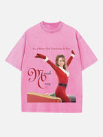 Mariah Carey Print Round Neck T-shirt