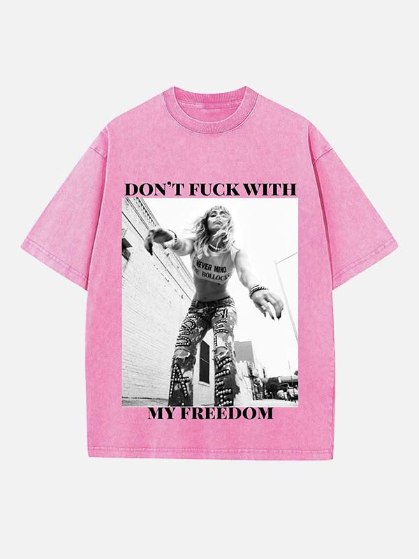 Miley Cyrus Print Round Neck T-shirt