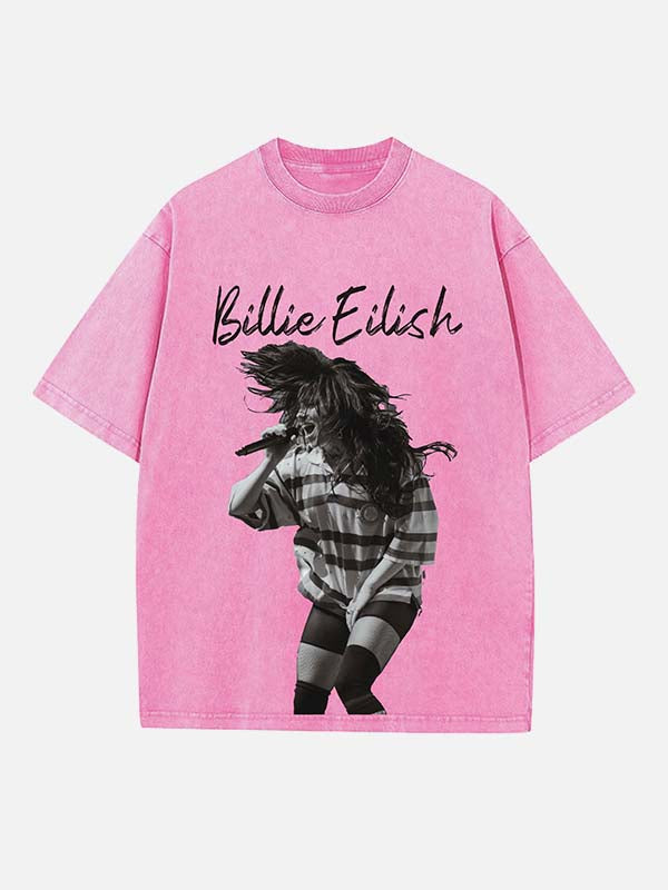 Billie Eilish Print Round Neck T-shirt