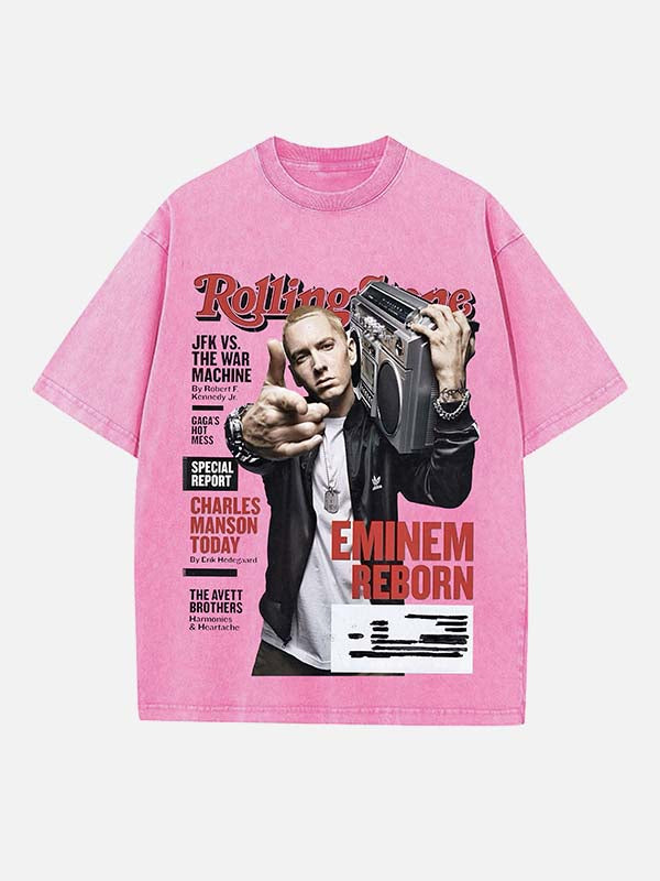 Eminem Print Round Neck T-shirt