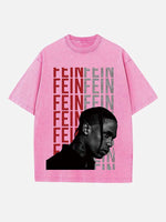 Travis Scott Print Round Neck T-shirt