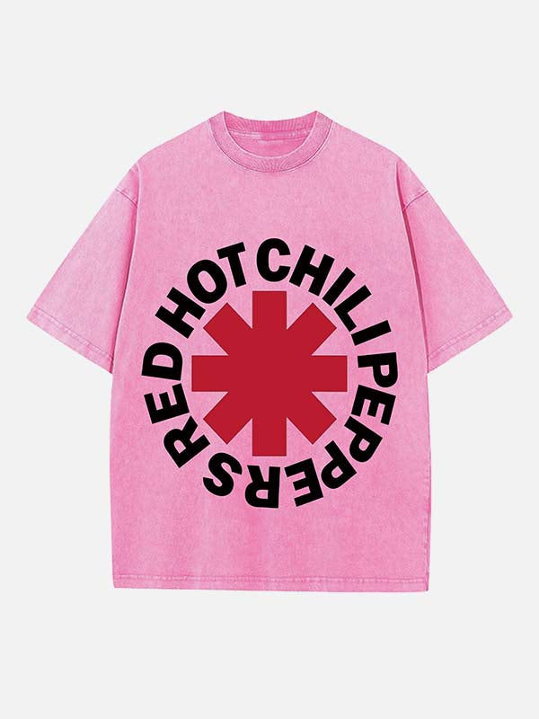 Red Hot Chili Peppers Print Round Neck T-shirt