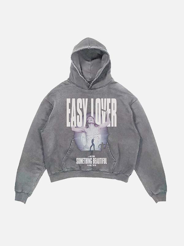 Miley Cyrus Print Slant Pockets Hoodie